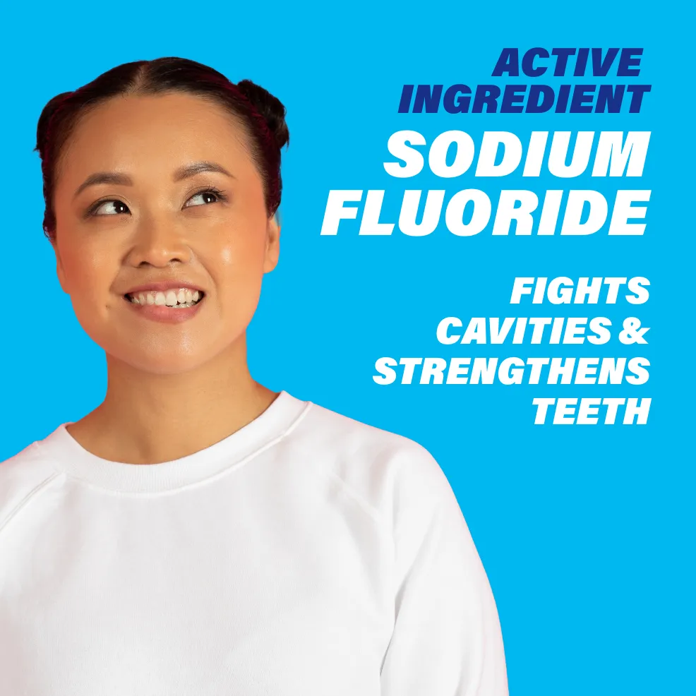 Packaging of ACT® Restoring Mouthwash bottle and benefit statements.