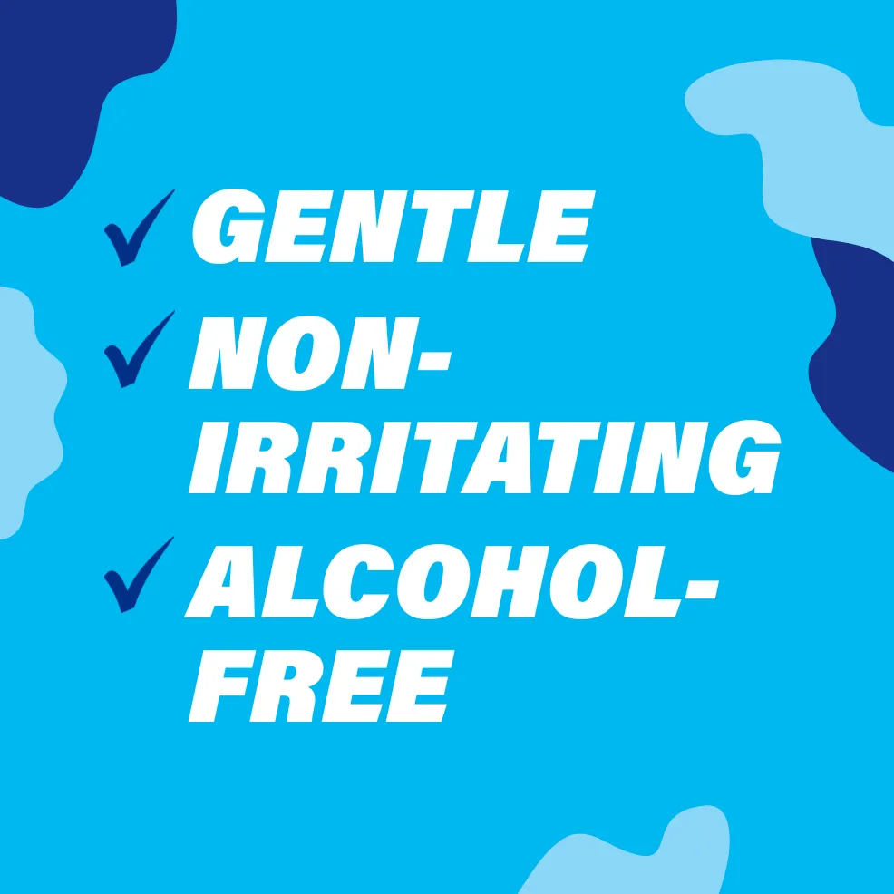 Packaging of ACT® Dry Mouth Mouthwash bottle and benefit statements.