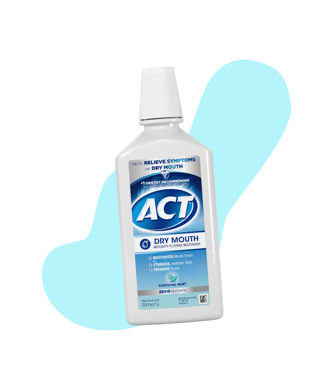 Front of ACT® Dry Mouth Mouthwash bottle