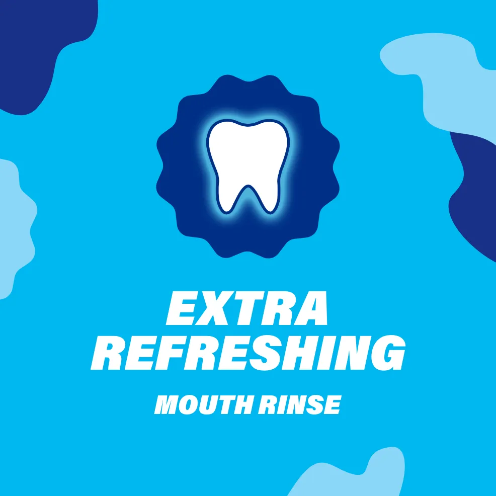 Packaging of ACT® Restoring Mouthwash bottle and benefit statements.