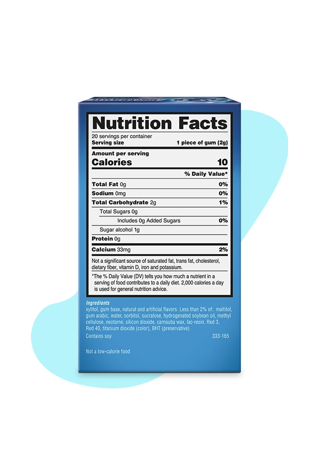 Front and back of ACT® Dry Mouth Gum packages.