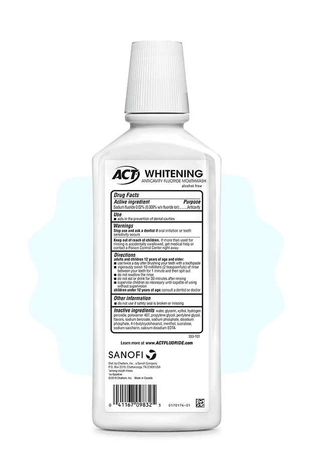 Whitening Mouthwash ACT® CavityPrevention Fluoride Mouth Rinse